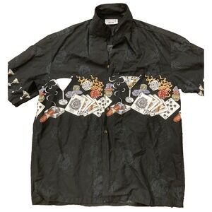 Pacific Legend Hawaii Casino Poker Shirt Black Playing Size XL Card Game Attire!
